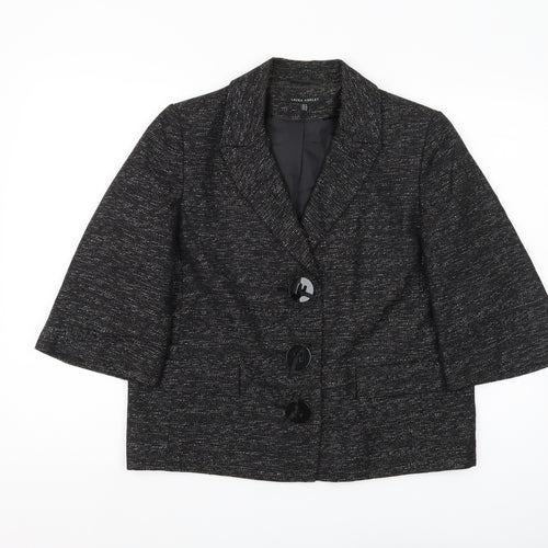 Laura Ashley Women’s Black Blazer Size 14 Lined Elegant