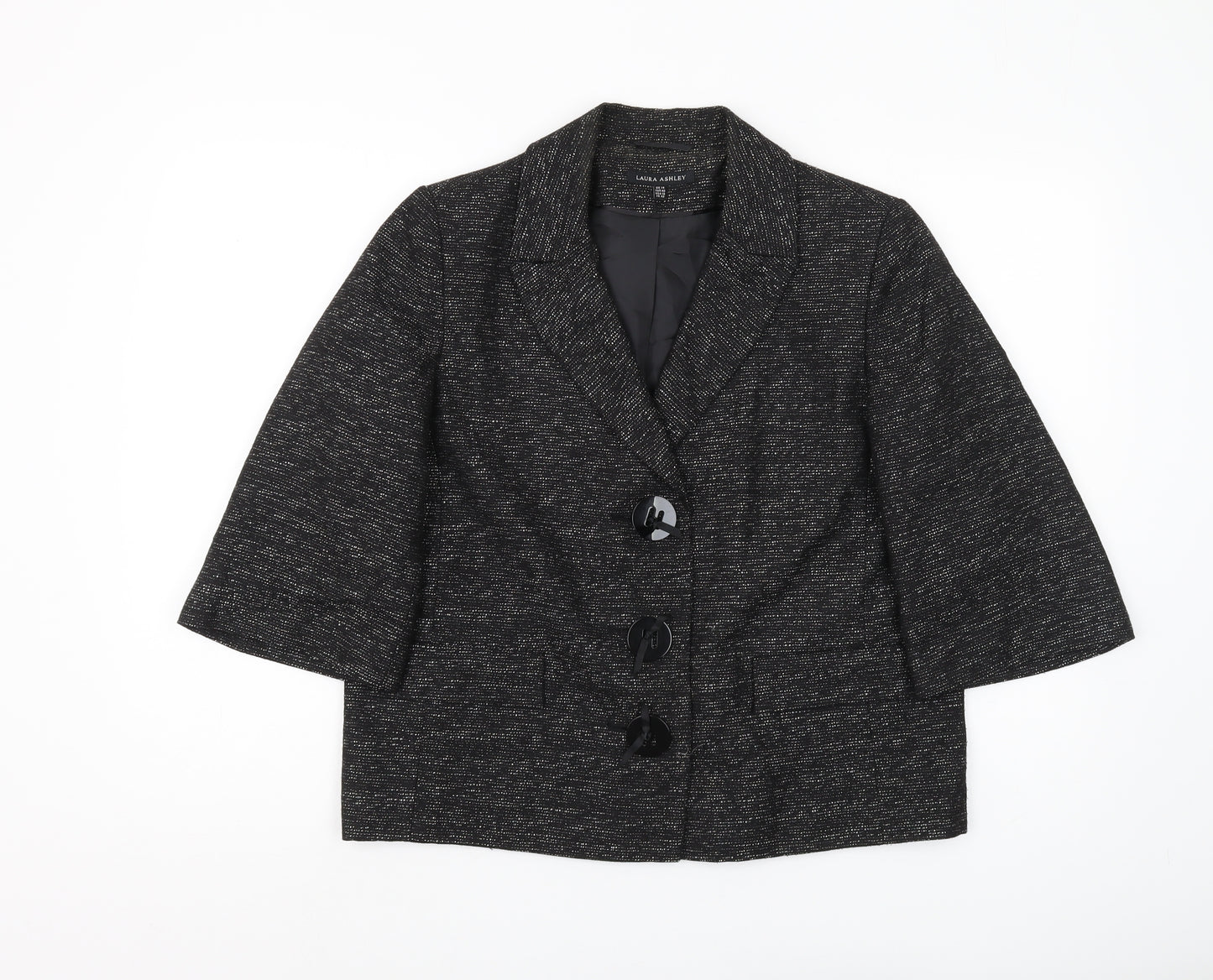 Laura Ashley Women’s Black Blazer Size 14 Lined Elegant