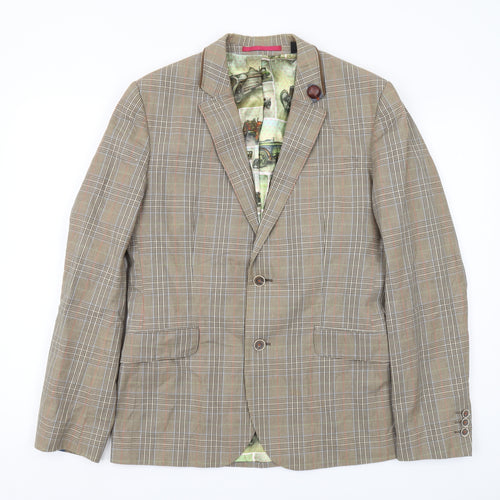 Ted Baker Men’s Brown Check Blazer, Size 3 Regular Fit