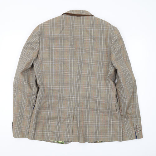 Ted Baker Men’s Brown Check Blazer, Size 3 Regular Fit