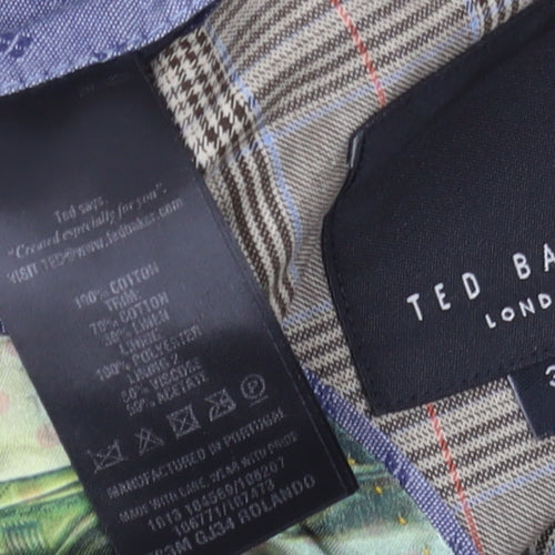 Ted Baker Men’s Brown Check Blazer, Size 3 Regular Fit