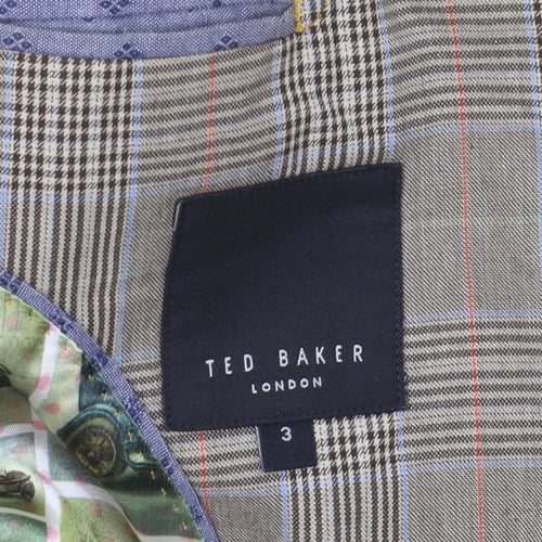 Ted Baker Men’s Brown Check Blazer, Size 3 Regular Fit