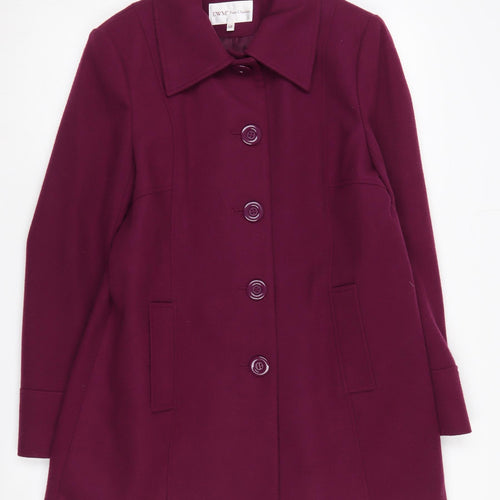 EWM Women's Purple Pea Coat, Size 12, Mid-Length