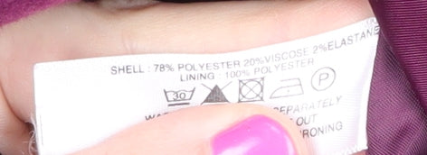 EWM Women's Purple Pea Coat, Size 12, Mid-Length