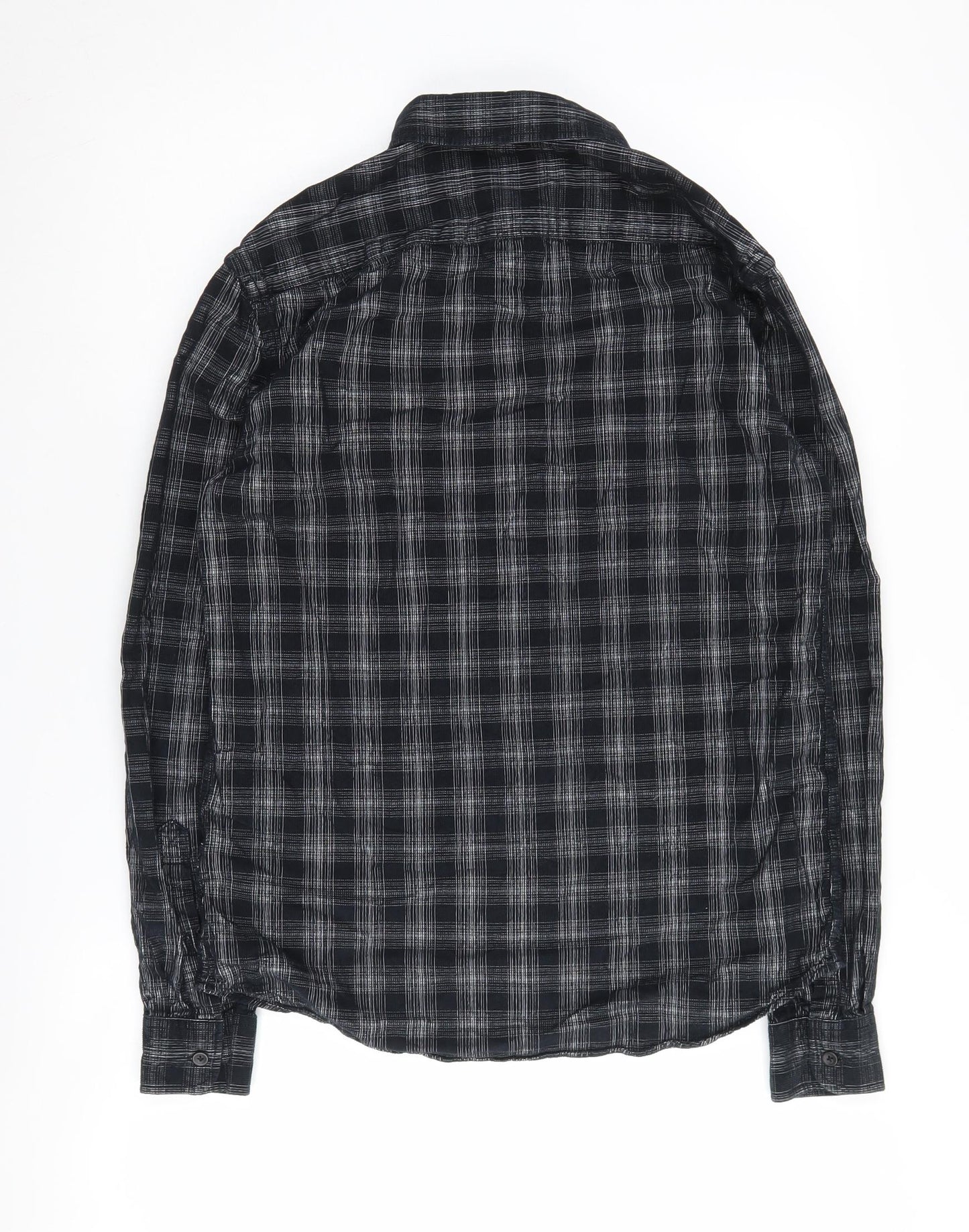 Marks and Spencer Men’s Black Check Shirt, Size S