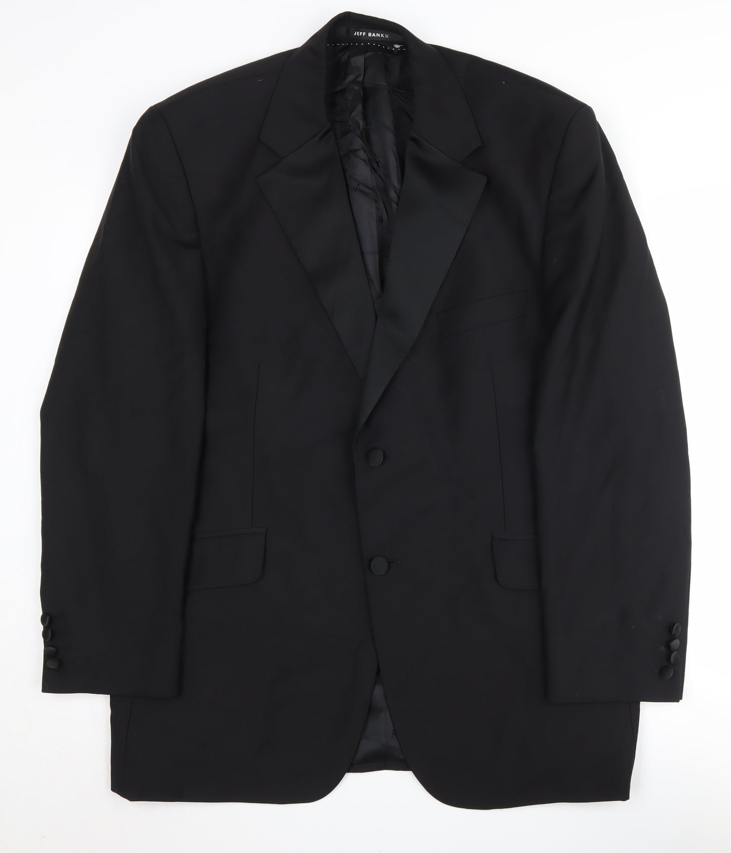 Jeff Banks Men’s Black Tuxedo Jacket, Size 44R, Formal