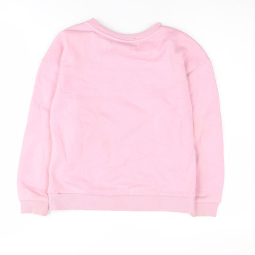Girls Pink The Simpsons Cartoon Sweatshirt 8-9 Years Pullover Knit