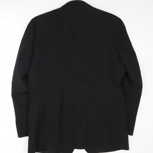 Moss Men's Black Blazer 42L, Formal Single-Breasted