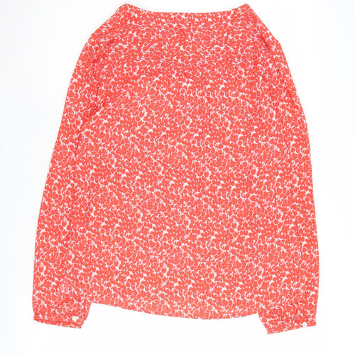 Dockers Women's Red Floral Blouse, Small, Long Sleeve