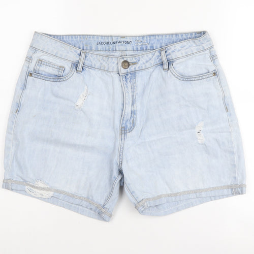 Jacqueline de Yong Women's Blue Boyfriend Denim Shorts Size 31
