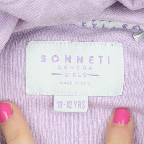 Sonneti Girls Purple Logo Hoodie, Size 10-11 Years