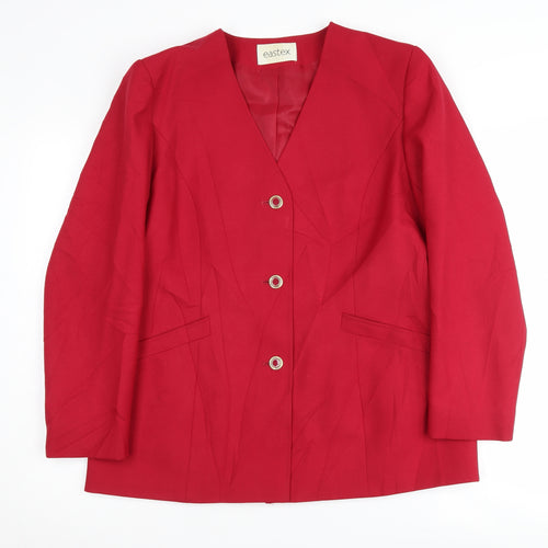 Eastex Women's Red Suit Jacket, Size 14, Business Style
