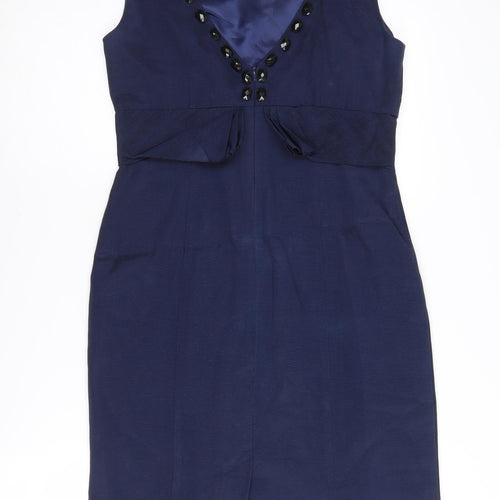Laura Ashley Women's Blue Sheath Dress Size 10