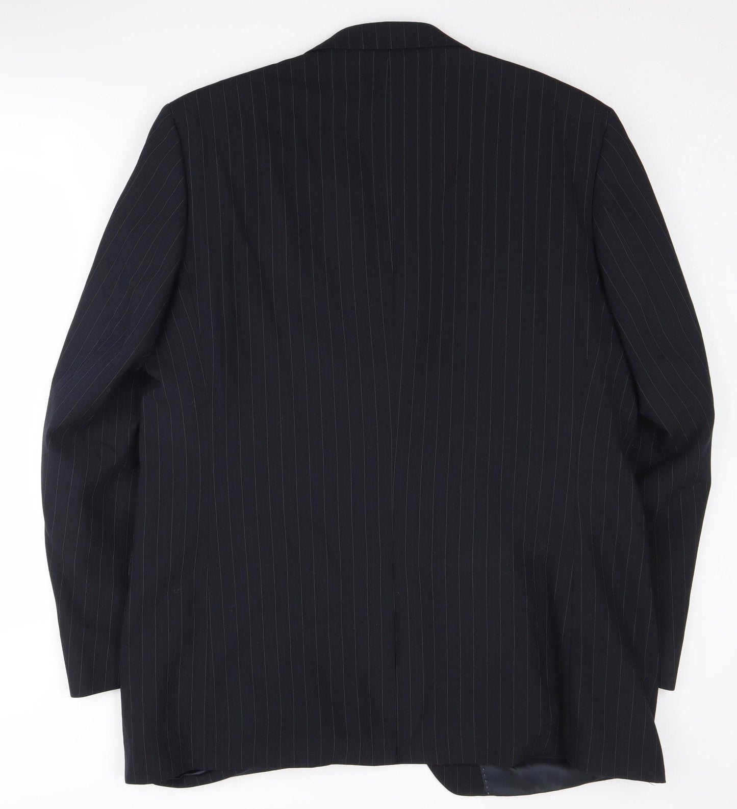 CENTAUR Men's Black Striped Wool Blazer Size 46L