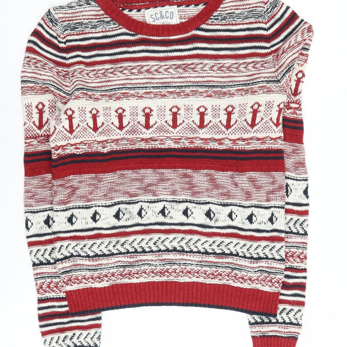 SoulCal & Co Women's Red Nautical Jumper Size 8