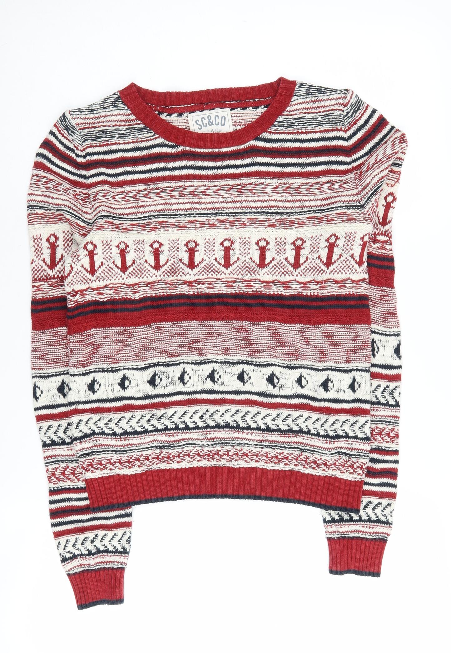 SoulCal & Co Women's Red Nautical Jumper Size 8