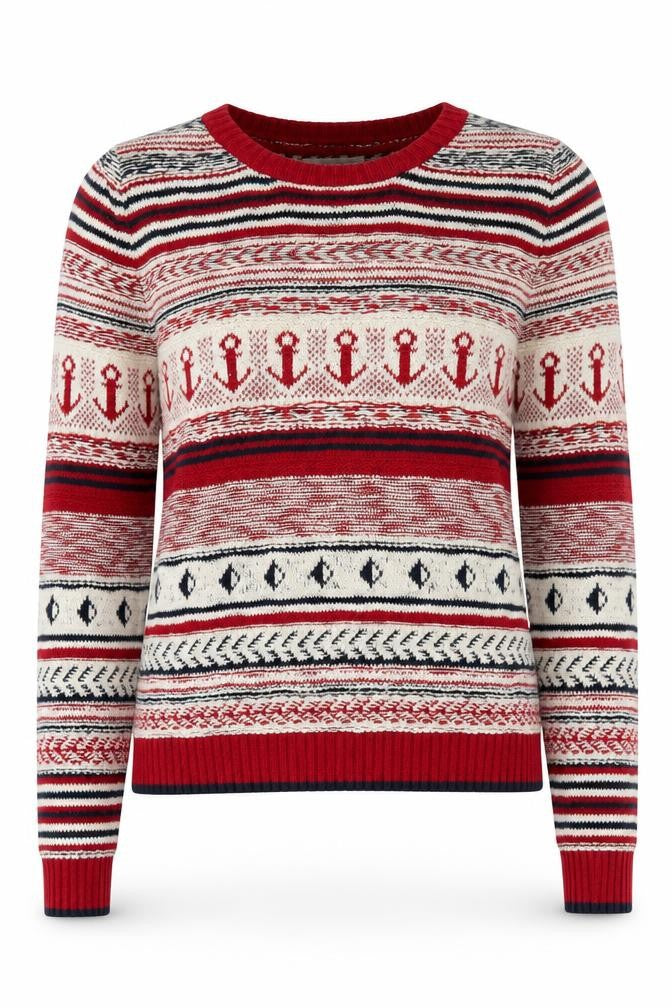 Front view of SoulCal Women's Red Nautical Jumper, size 8