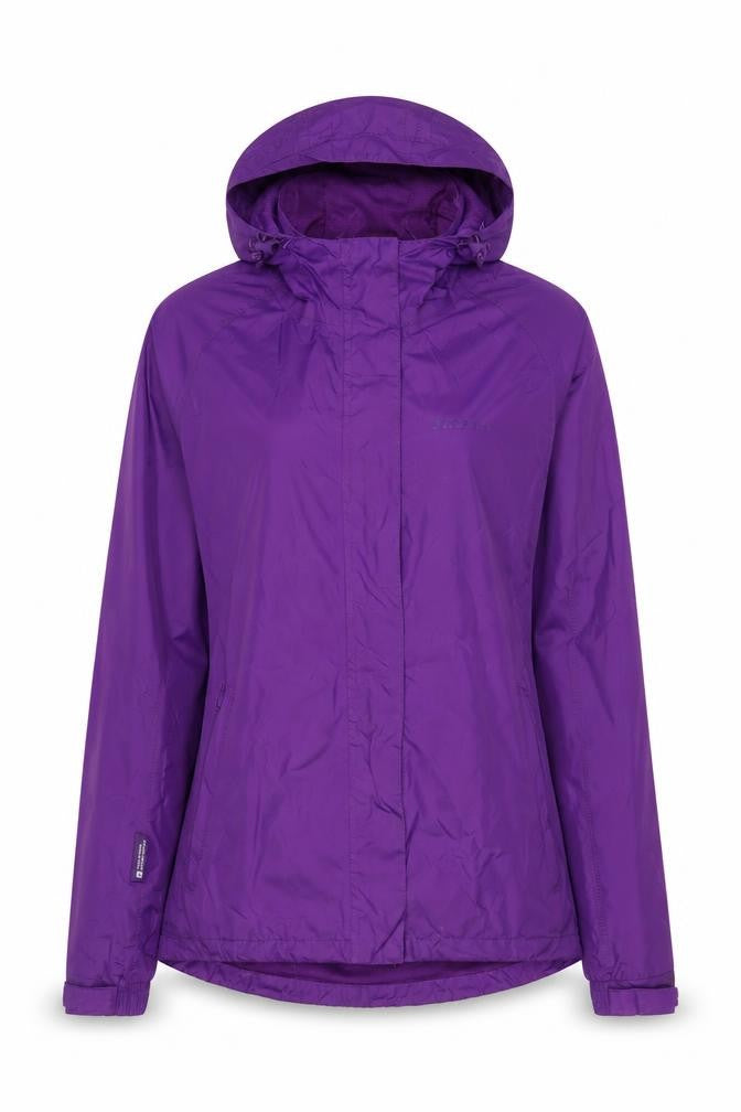 Front view of Mountain Warehouse Women's Purple Waterproof Rain Coat