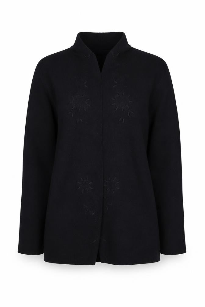Front view of Eastex Black High Neck Women's Jumper, size 10