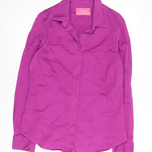 Charles Tyrwhitt Women's Purple Button-Up Shirt