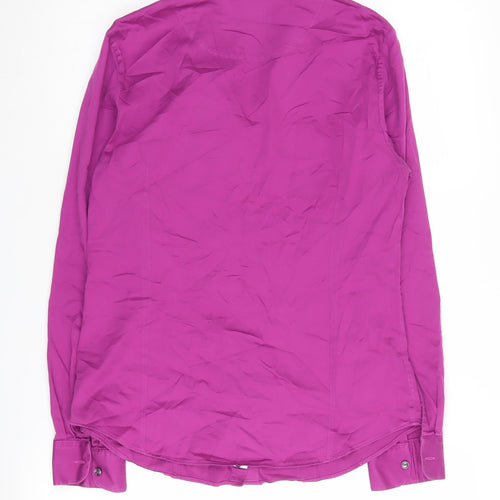 Charles Tyrwhitt Women's Purple Button-Up Shirt
