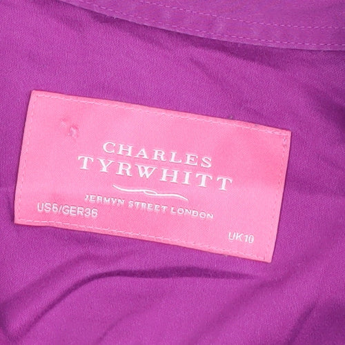 Charles Tyrwhitt Women's Purple Button-Up Shirt