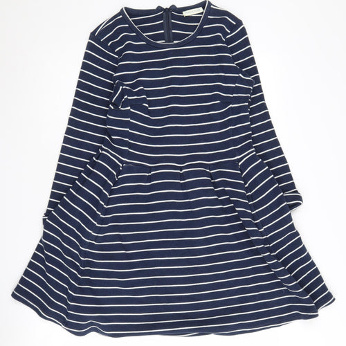 Whistles Women's Blue A-Line Striped Dress Size 12
