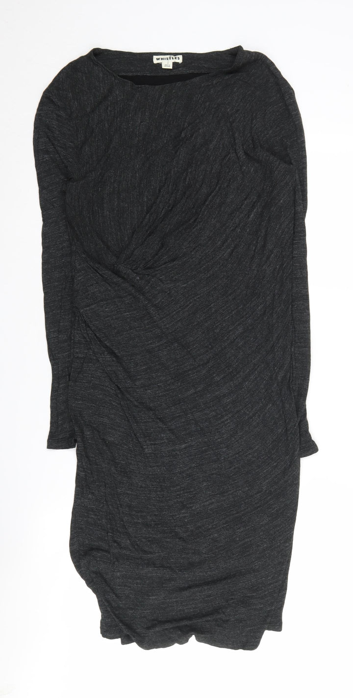 Whistles Women's Black Jersey Shift Dress Size 14