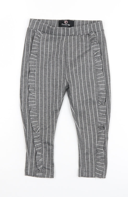 Firetrap Girls Grey Pinstripe Cropped Trousers 2-3 Years