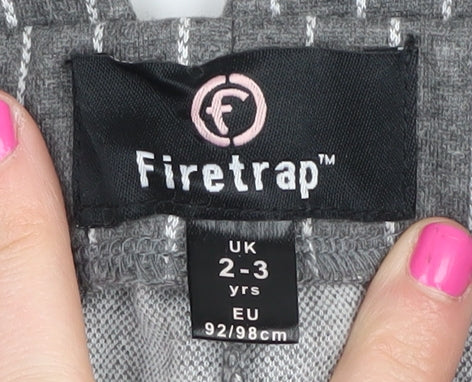 Firetrap Girls Grey Pinstripe Cropped Trousers 2-3 Years