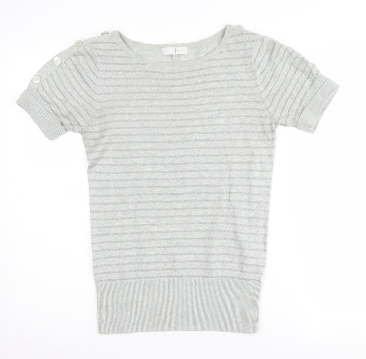 Jasper Conran Women's Grey Striped Pullover, Size 10