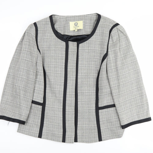 Viyella Women's Grey Petites Blazer Check Size 14