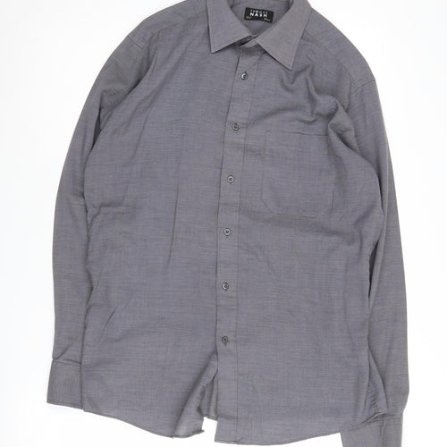 Thomas Nash Men's Grey Regular Fit Long Sleeve Shirt