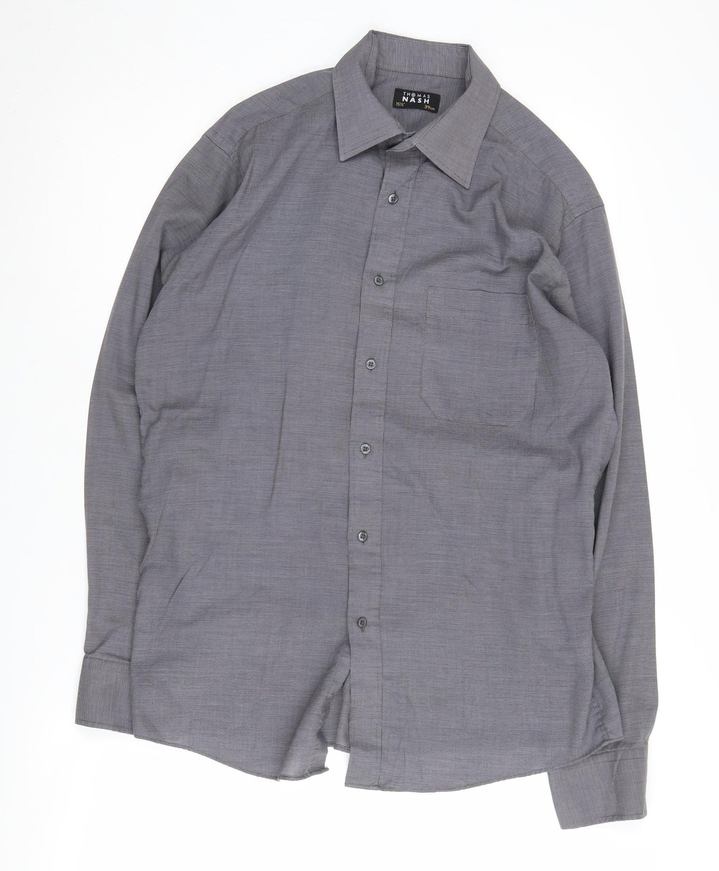 Thomas Nash Men's Grey Regular Fit Long Sleeve Shirt