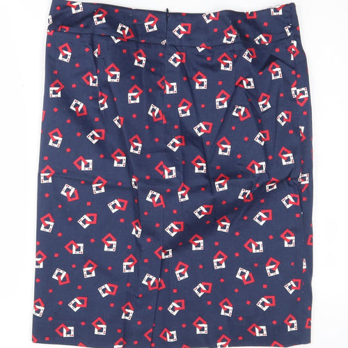 Laura Ashley Women's Blue Geometric Pencil Skirt