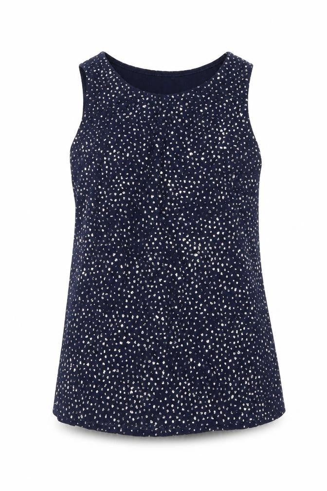 Front view of Quiz Women's Blue Tank Top, size 10, Sleeveless Casual