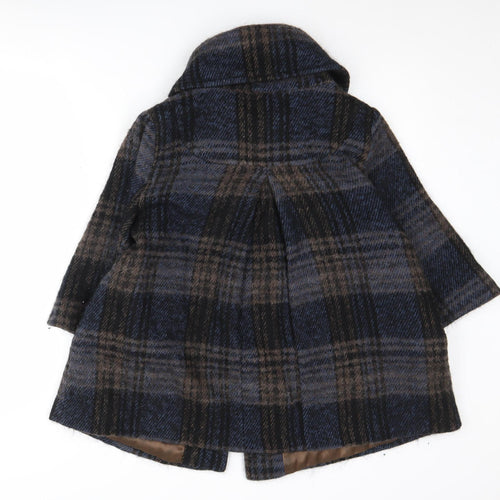 River Island Women's Plaid Overcoat, Size 12, Classic Retro