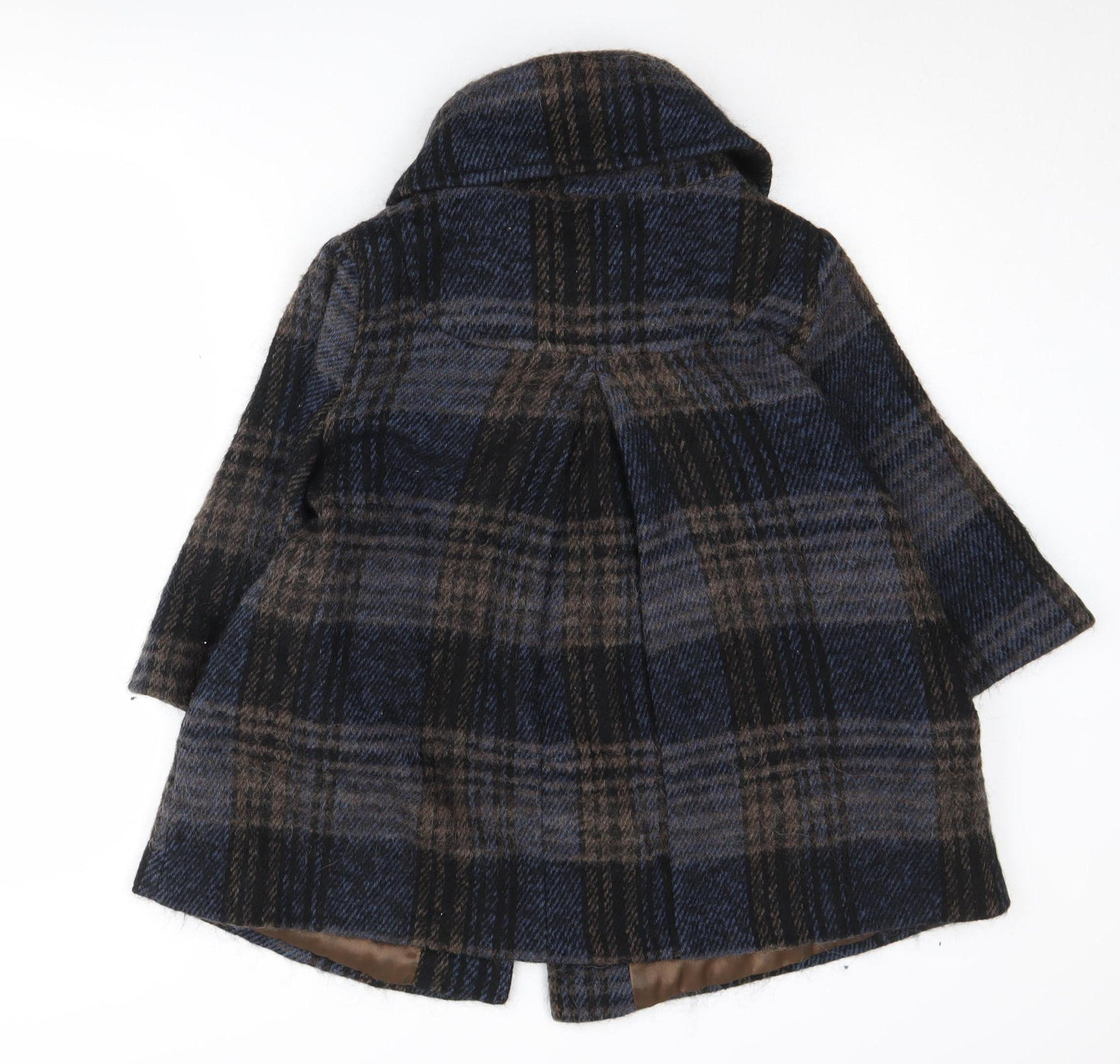 River Island Women's Plaid Overcoat, Size 12, Classic Retro