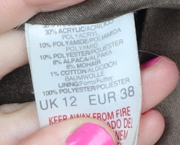 River Island Women's Plaid Overcoat, Size 12, Classic Retro