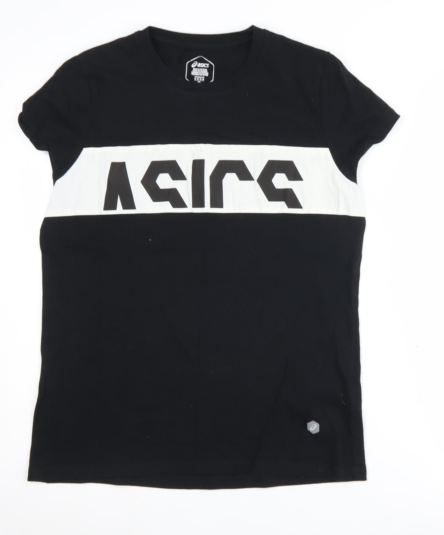 Asics Men's Black Graphic T-Shirt - M, Crew Neck