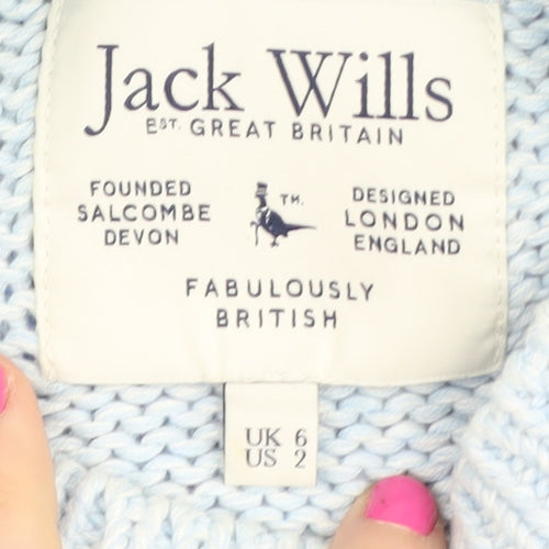 Jack Wills Women's Blue Striped Pullover Jumper, Size 6