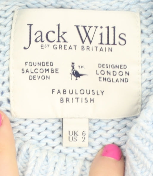 Jack Wills Women's Blue Striped Pullover Jumper, Size 6