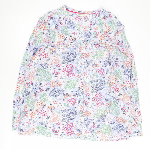 Country Rose Floral Tunic Blouse, Size 18, Multicolour