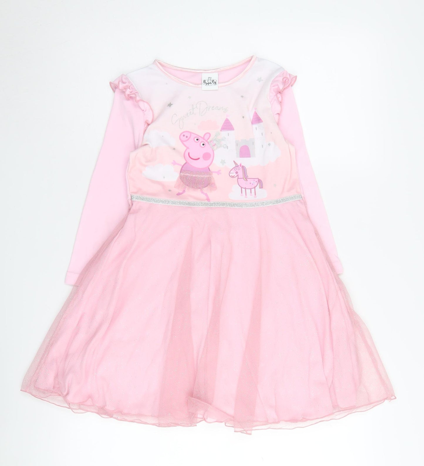 Peppa Pig Girls Pink Dress 5-6 Years, Long Sleeve Casual