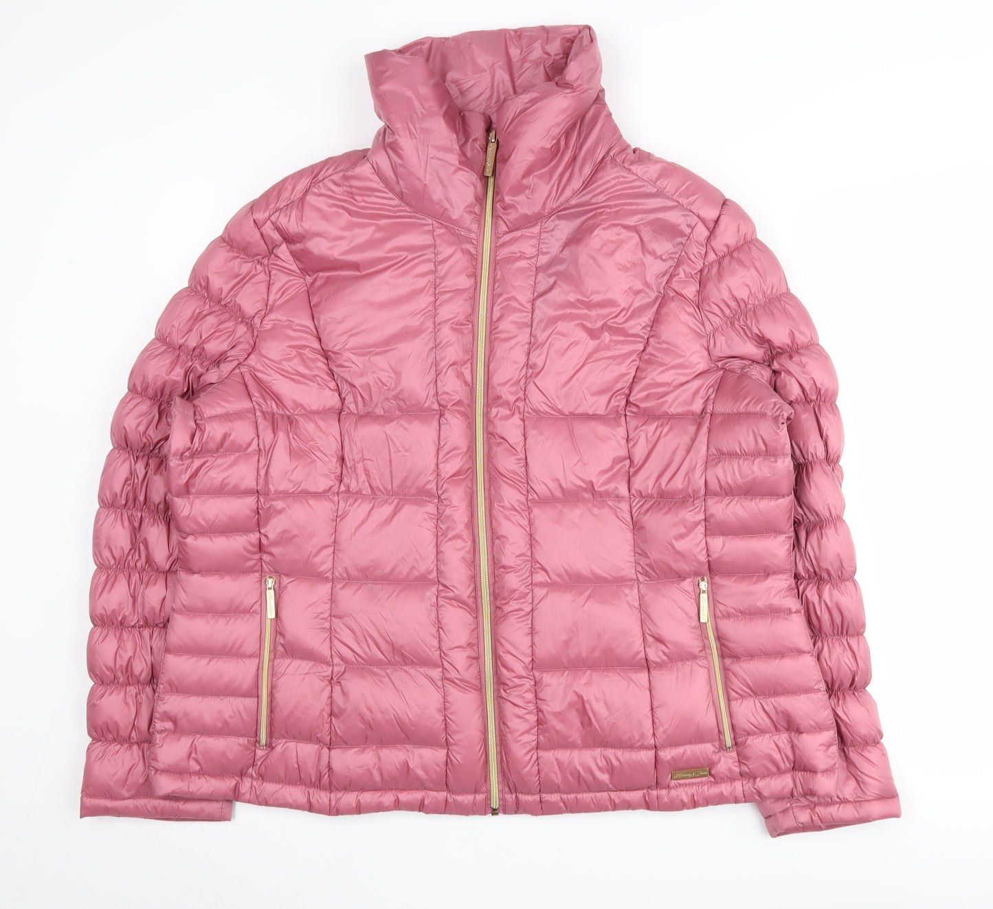 Harvey & Jones Women's Pink Puffer Jacket, Size 20