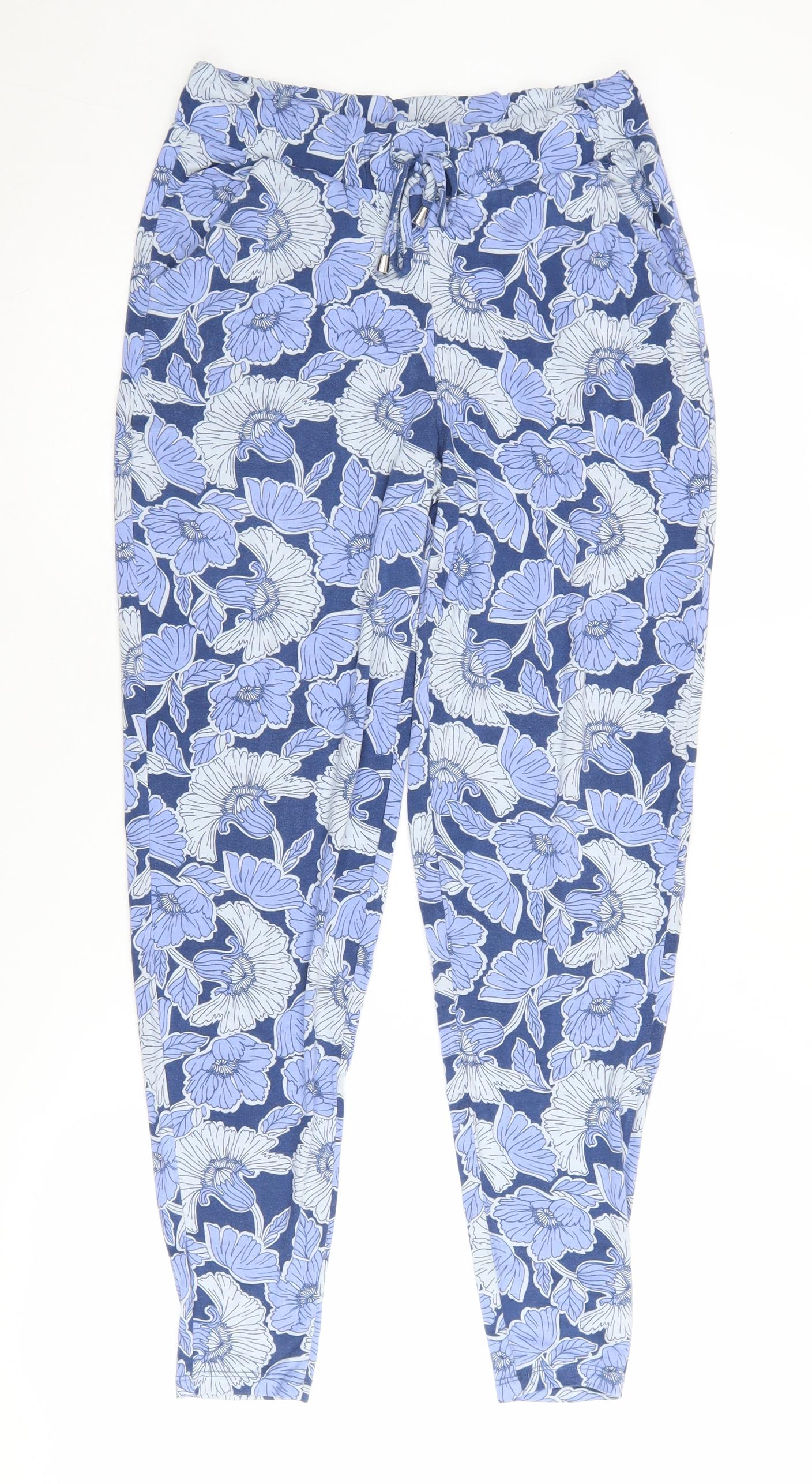 Next Women's Blue Floral Jogger Size 8 Petite