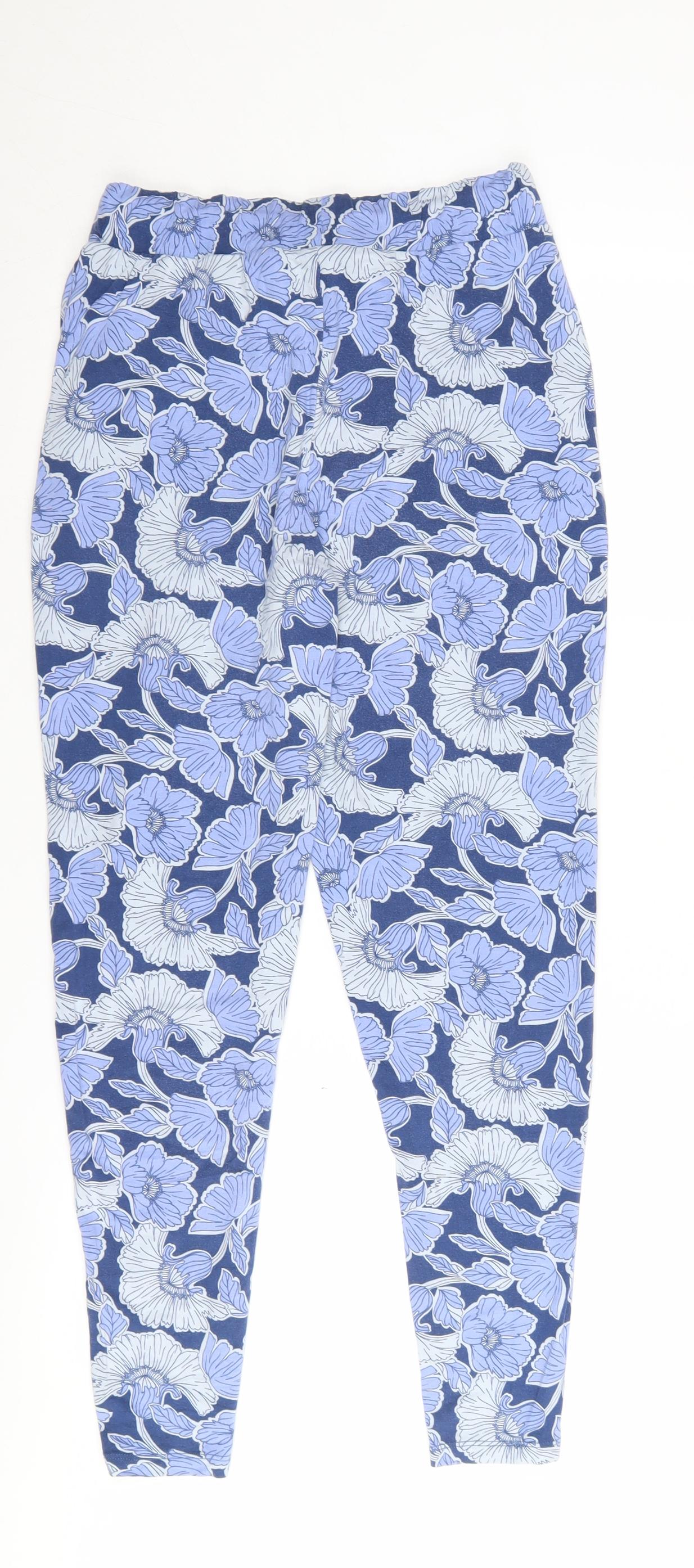 Next Women's Blue Floral Jogger Size 8 Petite