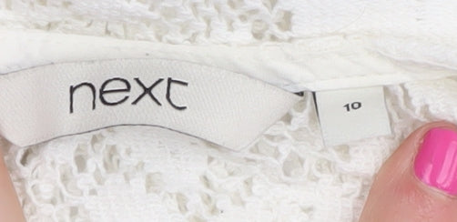 Next Women's White Lace Scoop Neck Jumper Size 10