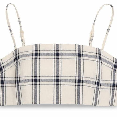 ASOS Women’s Ivory Square Neck Check Crop Camisole Size 6