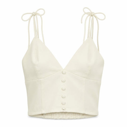 Urban Outfitters Ivory Spaghetti Strap Cropped Tank, S Women